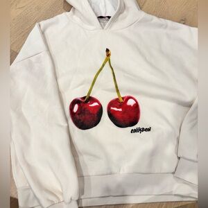 Edikted Cream Sweatshirt with Cherry Design